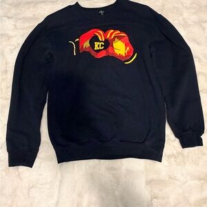 Gildan Black Crewneck Sweatshirt with Red and Yellow KC Graphic